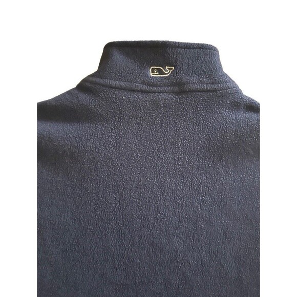 Vineyard Vines Men's M Navy Fleece Full Zip Vest Jacket Gray Side Panels - Picture 4 of 5